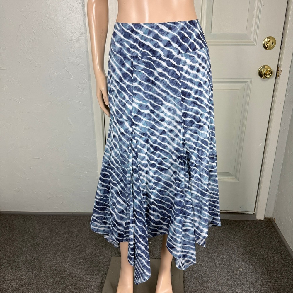 NEW Chico's Womens Skirt 2 XL Tie Dye Bohemian Cotton Fairy Hem Asymmetrical K18